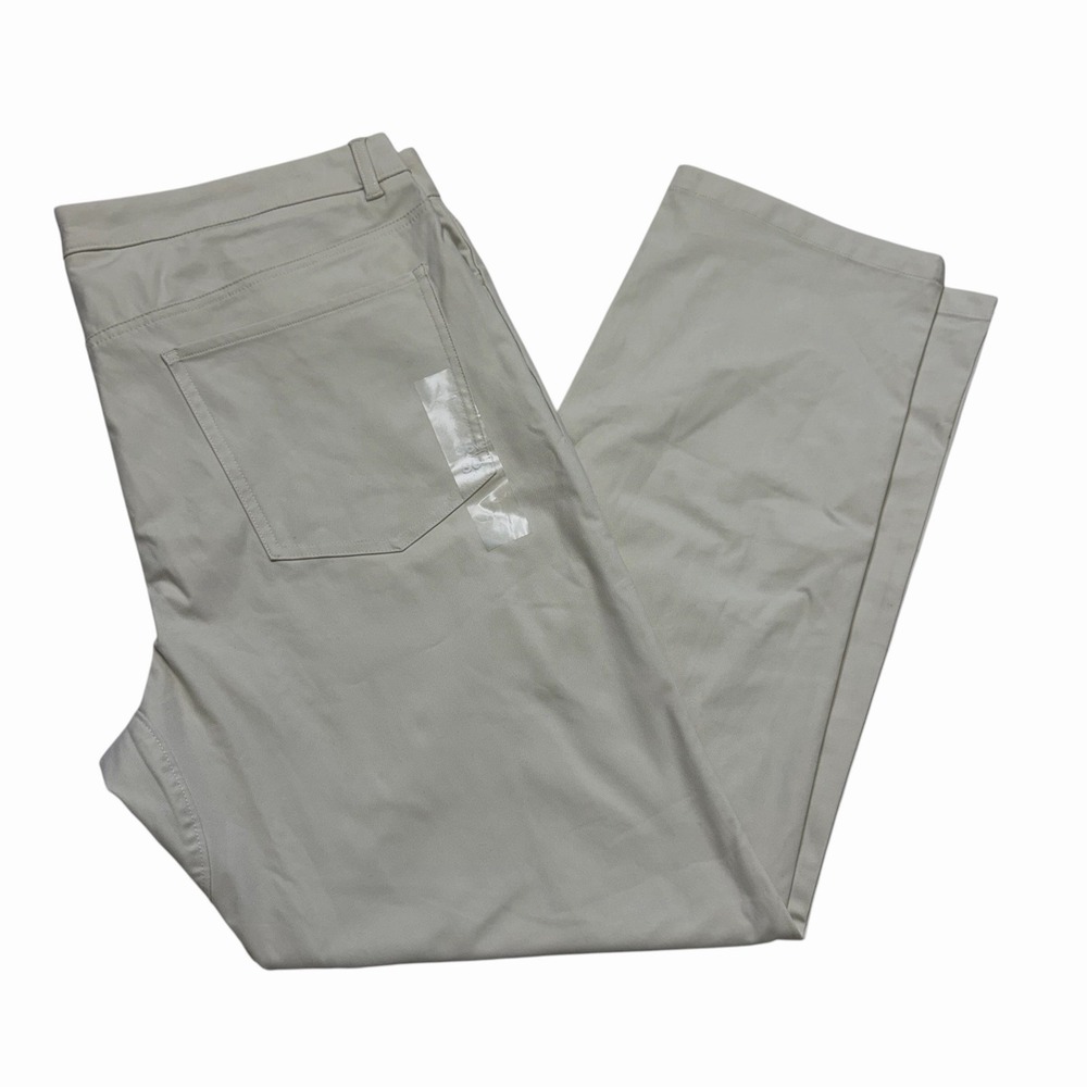 Express Everyday Performance Slim Straight Chino Pants Moisture Wicking Beige
